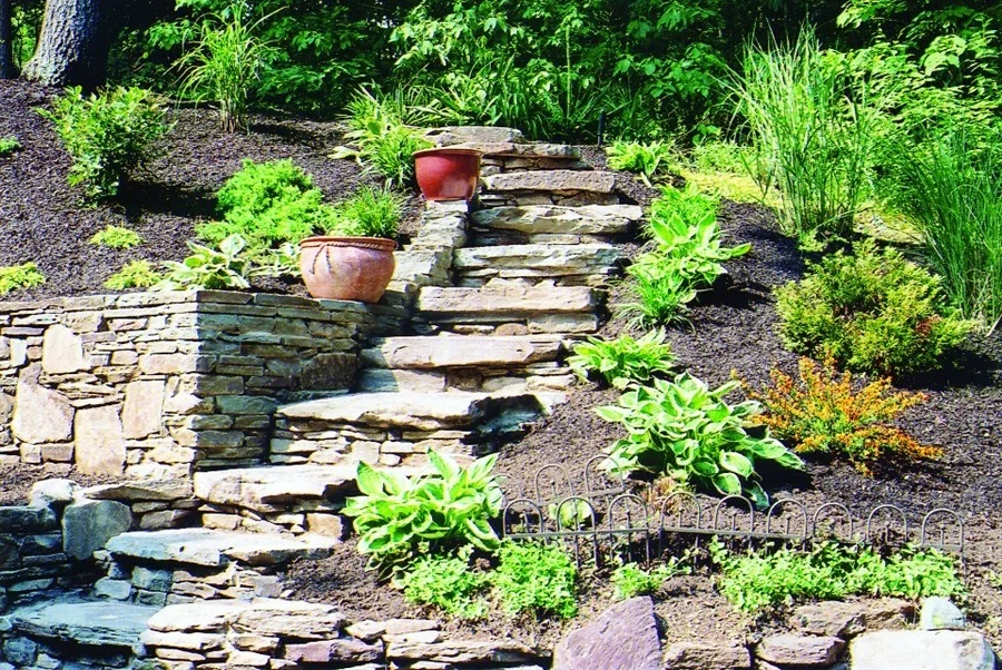 landscaped outdoor steps